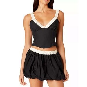 NIA Serafina Top Womens M Black Revolve Coquette Feminine Dark Romantic Boho NWT